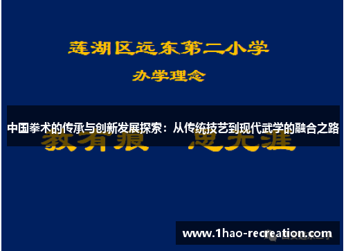 中国拳术的传承与创新发展探索：从传统技艺到现代武学的融合之路
